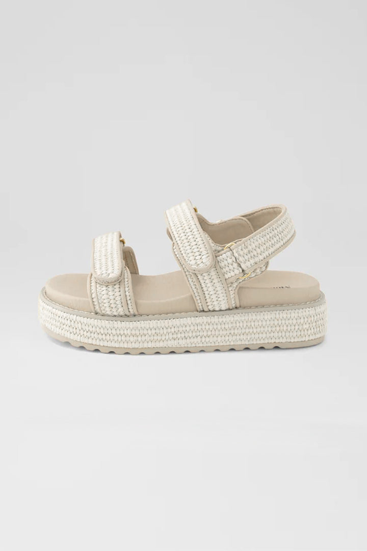 Bridgett Woven Leather Sandals in Cream