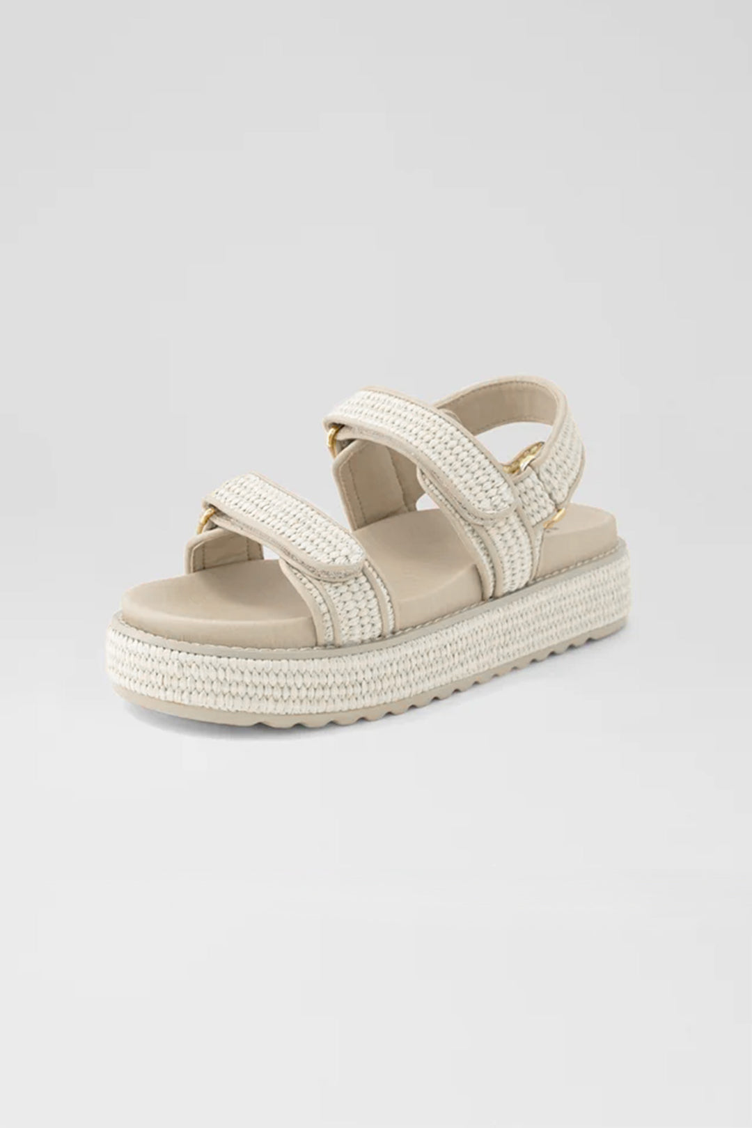 Bridgett Woven Leather Sandals in Cream