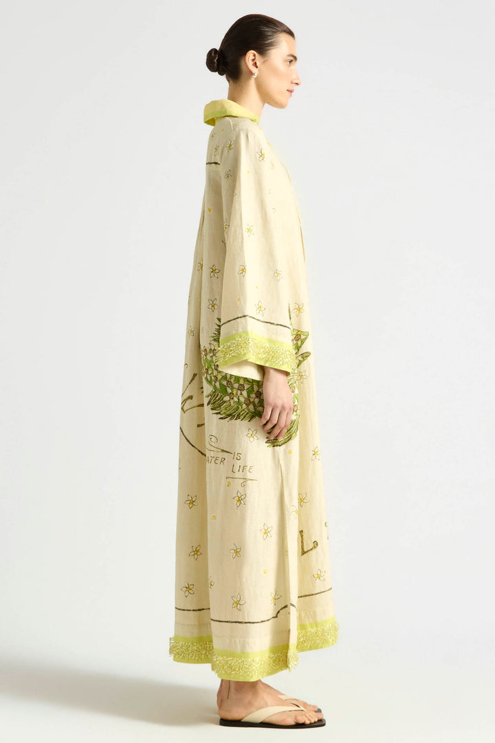 Brightside Lace Up Kaftan in Daiquiri