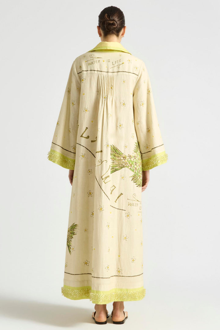 Brightside Lace Up Kaftan in Daiquiri