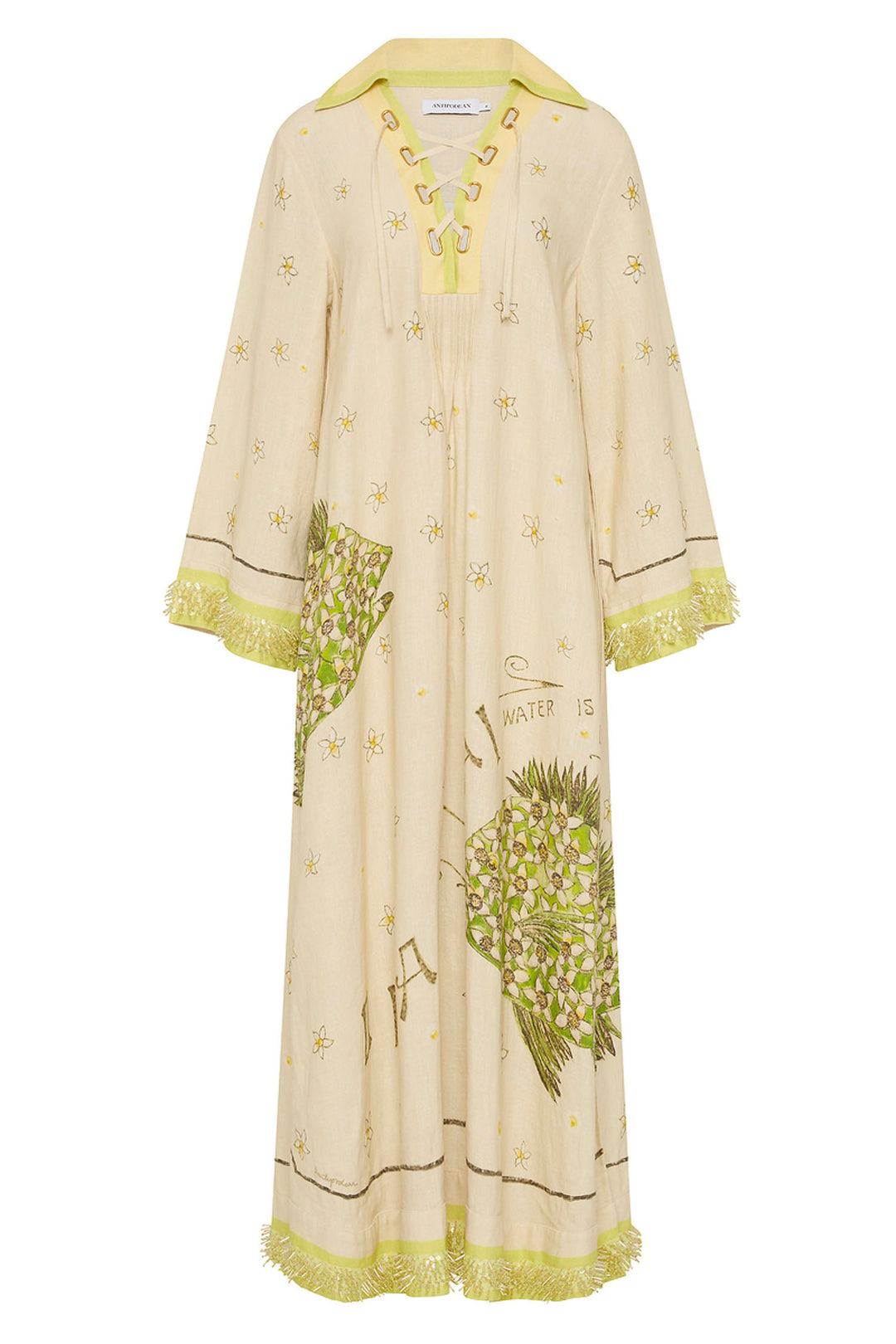 Brightside Lace Up Kaftan in Daiquiri