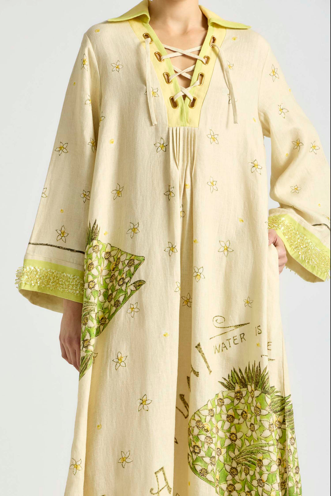 Brightside Lace Up Kaftan in Daiquiri