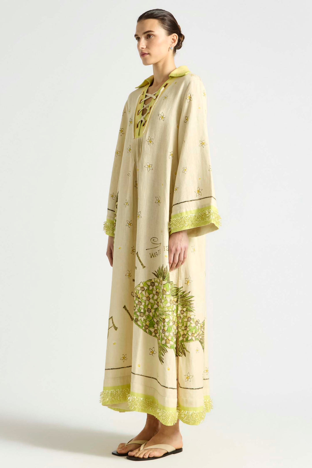 Brightside Lace Up Kaftan in Daiquiri