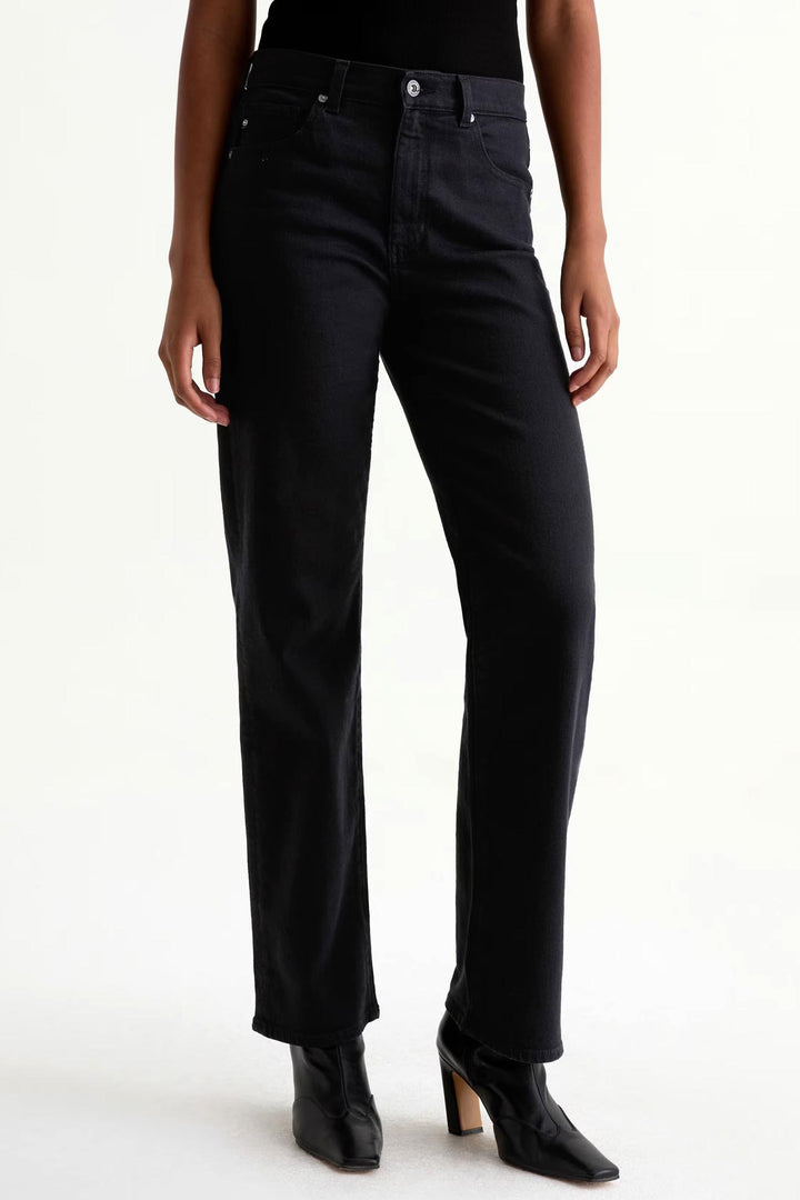 Brinley Mid-rise Straight Leg Jeans - Super Black