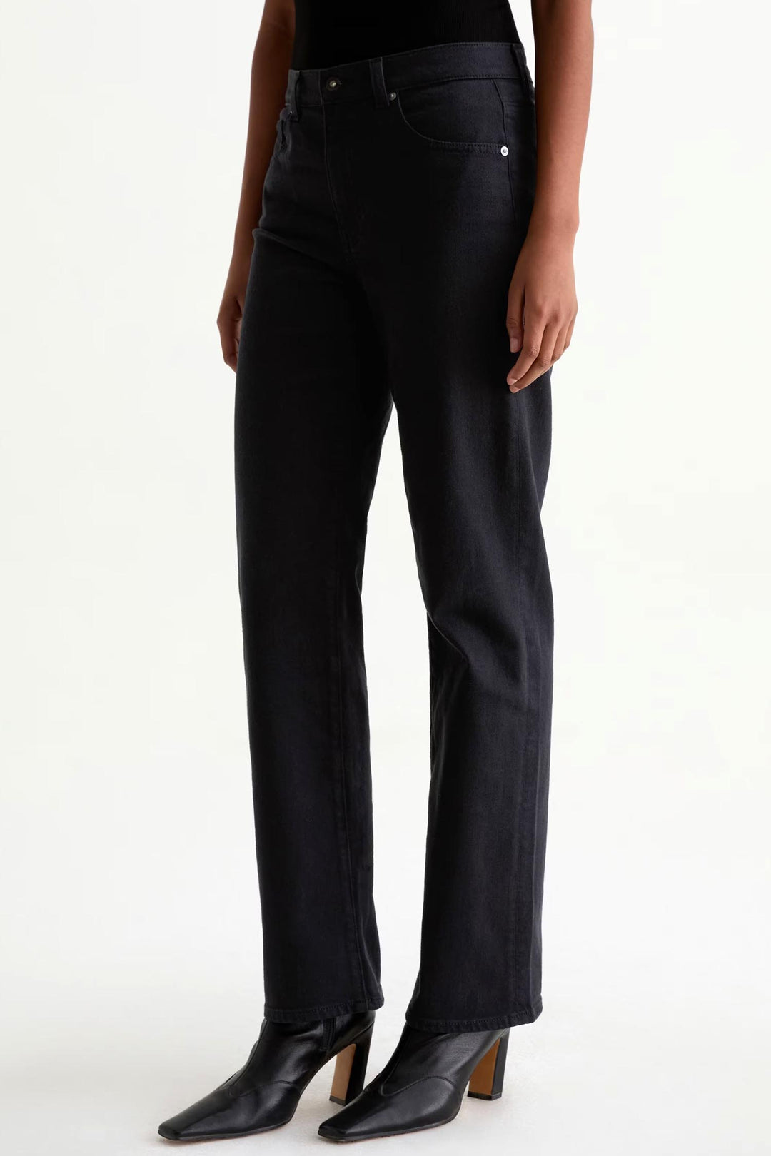 Brinley Mid-rise Straight Leg Jeans - Super Black