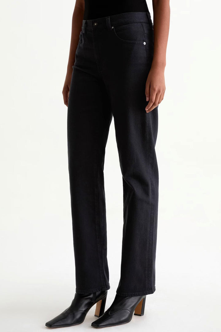 Brinley Mid-rise Straight Leg Jeans - Super Black