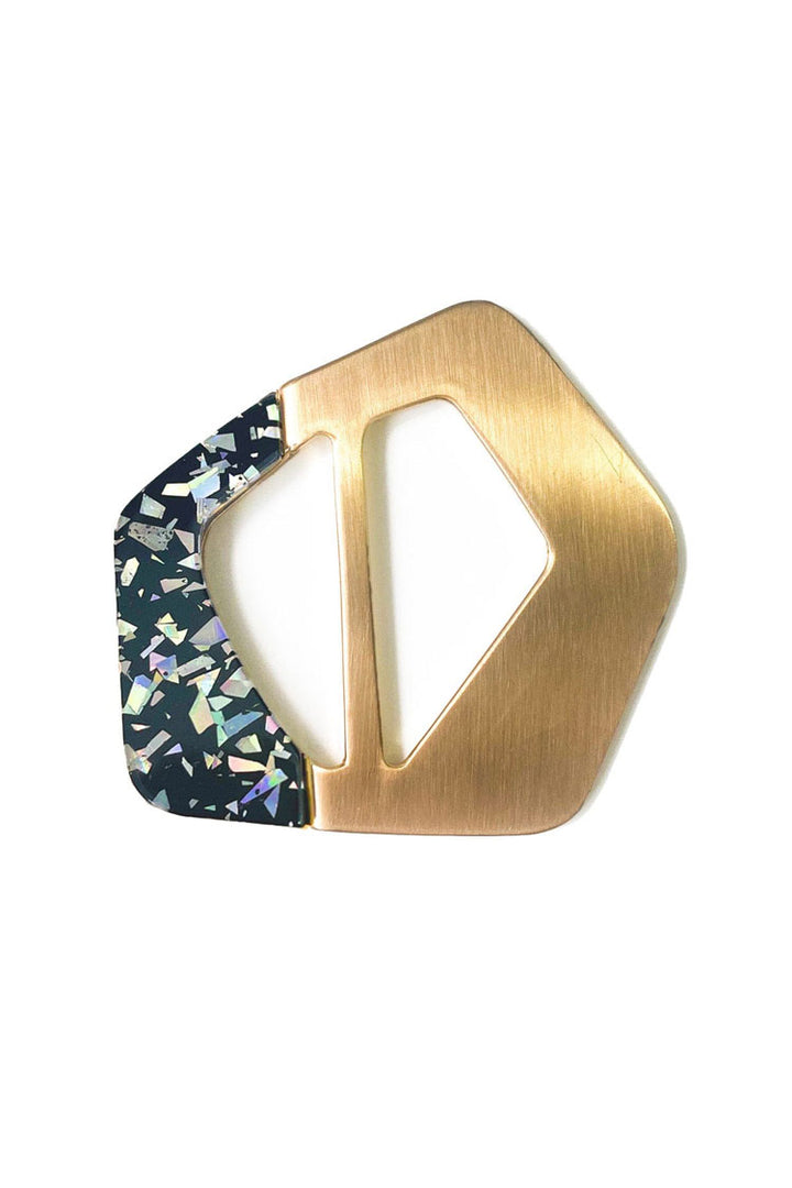 Buckle in Gold Black Marble