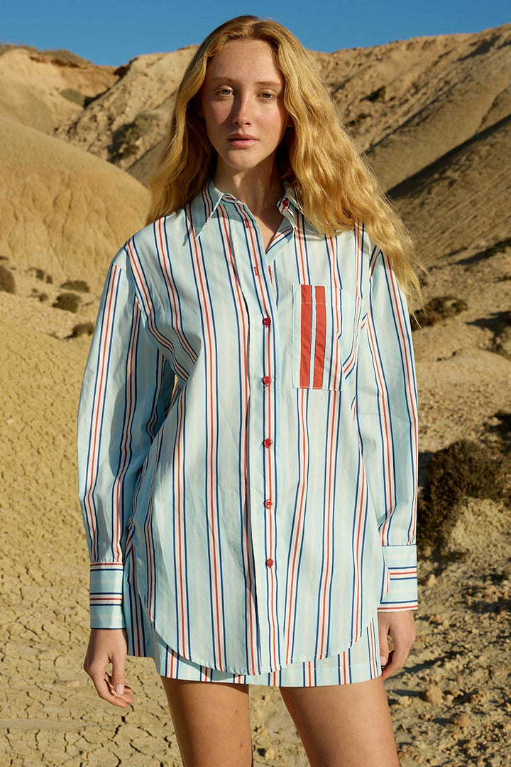 Buddy Shirt in Blithe Cherry Stripe