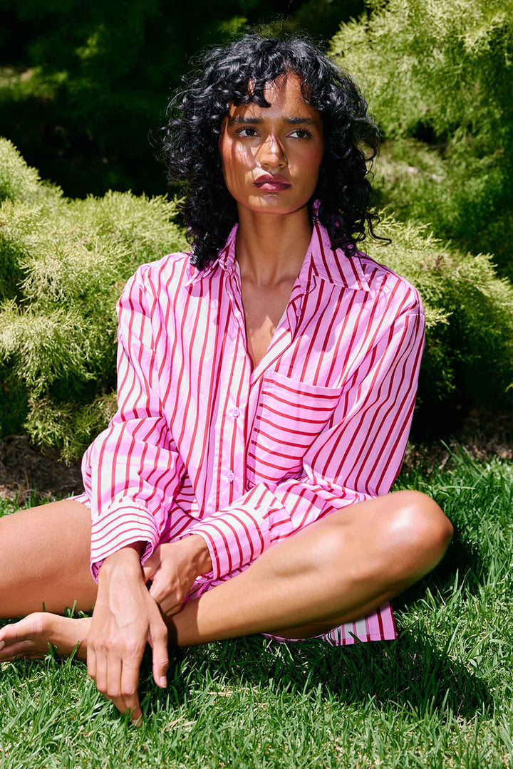 Buddy Shirt in Magenta Stripe