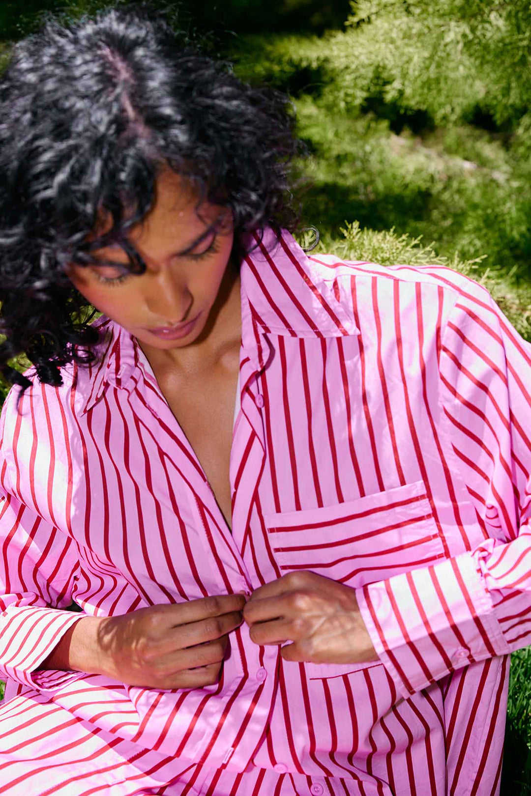 Buddy Shirt in Magenta Stripe