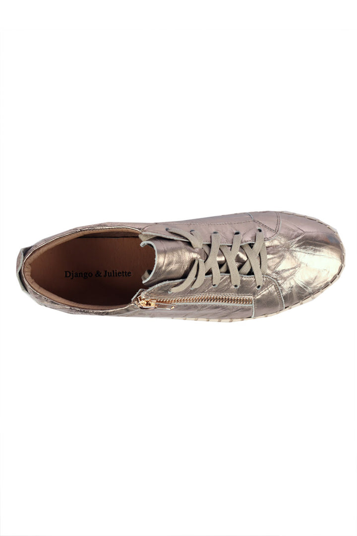 Bump Shine Leather Sneaker in Champagne