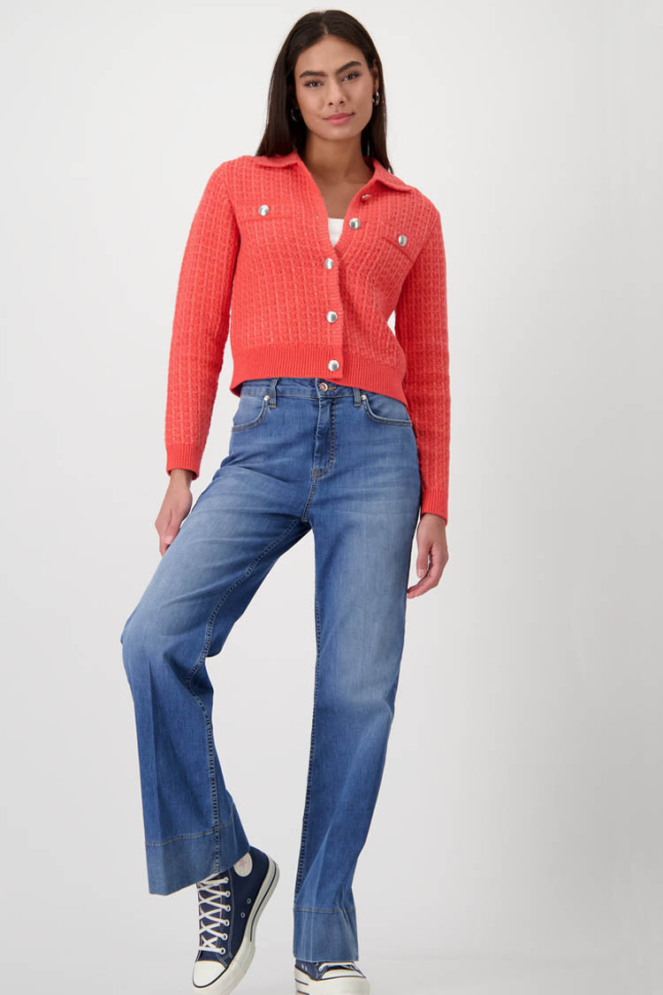 Button Up Cardigan in Coral | FINAL SALE