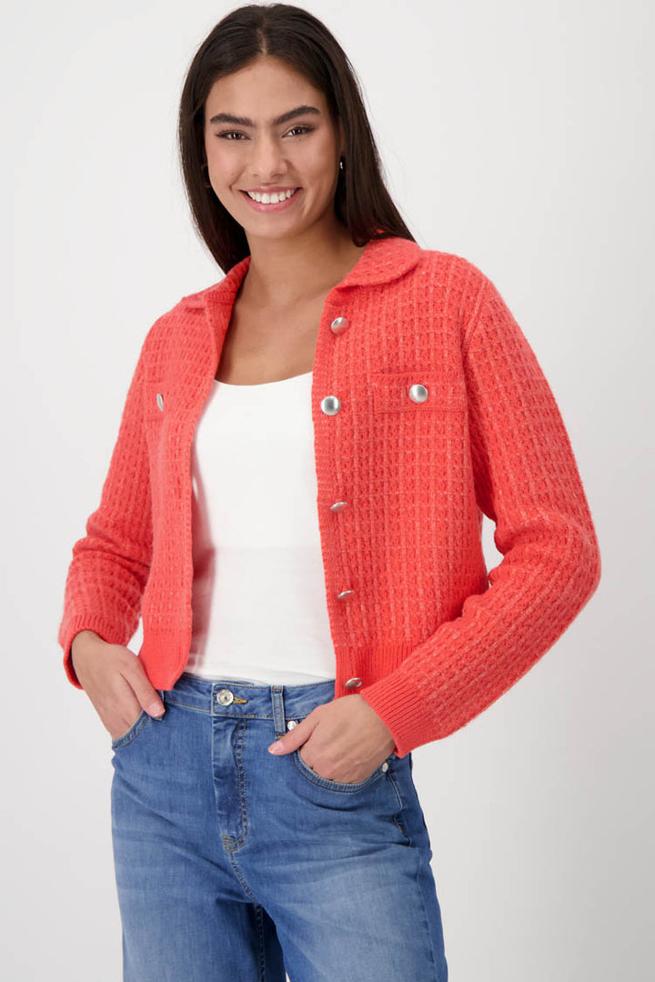 Button Up Cardigan in Coral | FINAL SALE