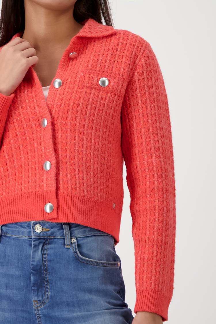 Button Up Cardigan in Coral | FINAL SALE