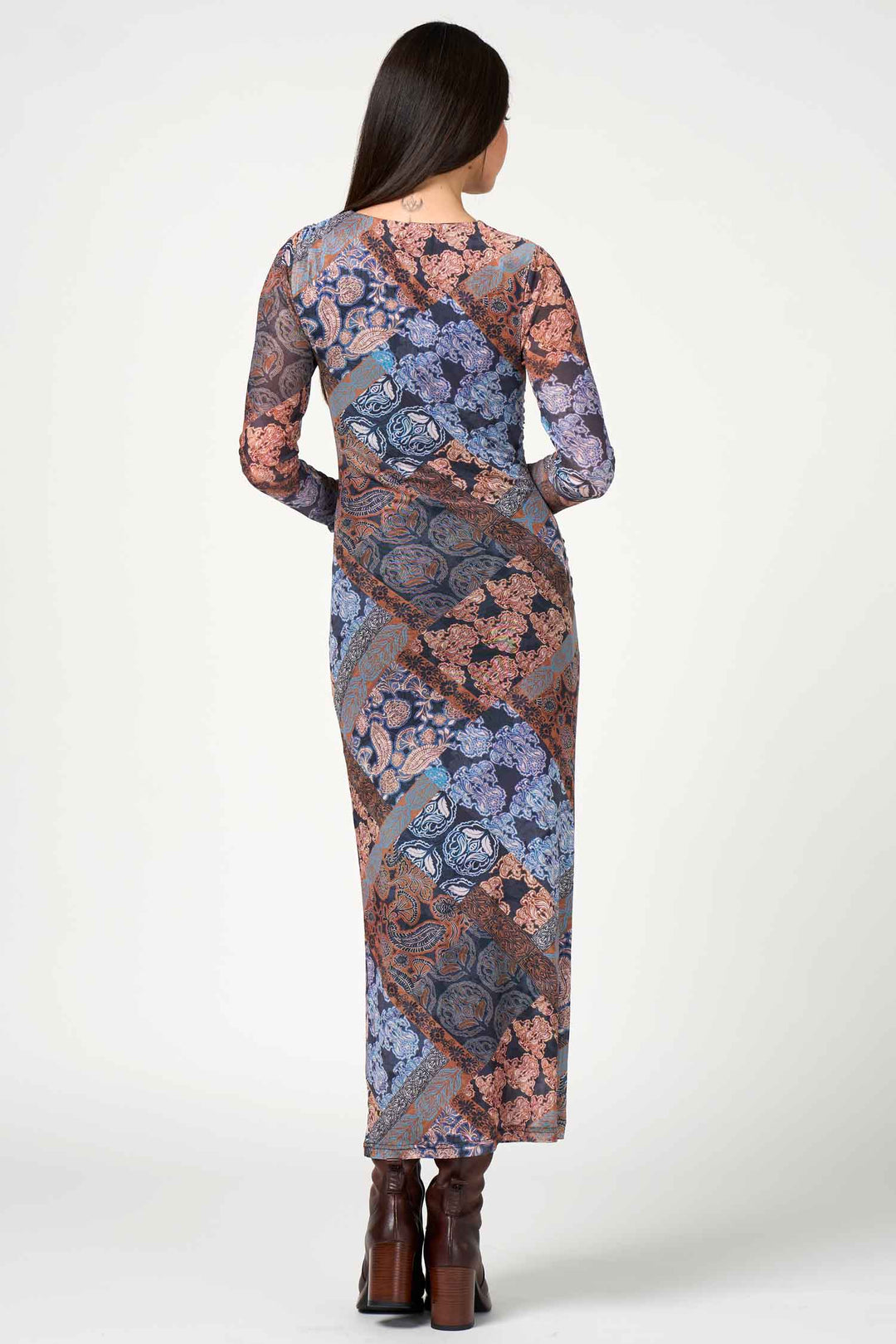 Byzantium Mesh Dress in Indigo