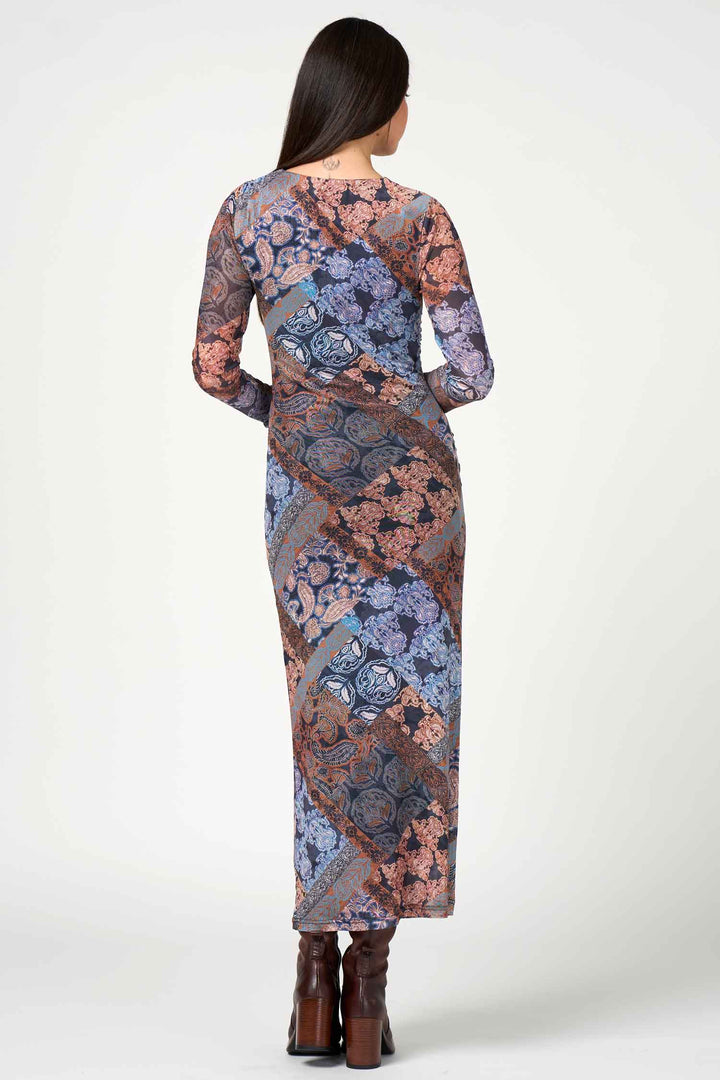 Byzantium Mesh Dress in Indigo