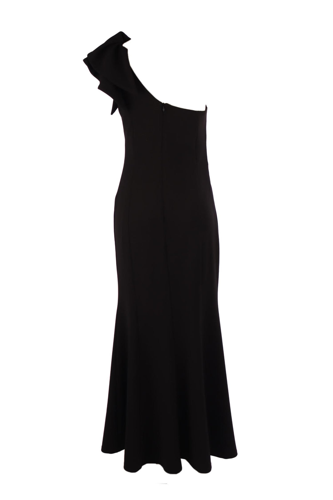 Caddy Long Frill Dress in Black