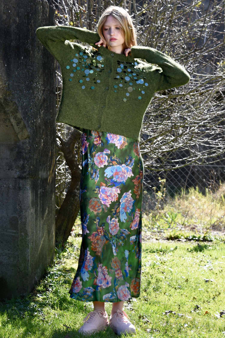 Cardi-Bling Cardigan in Green