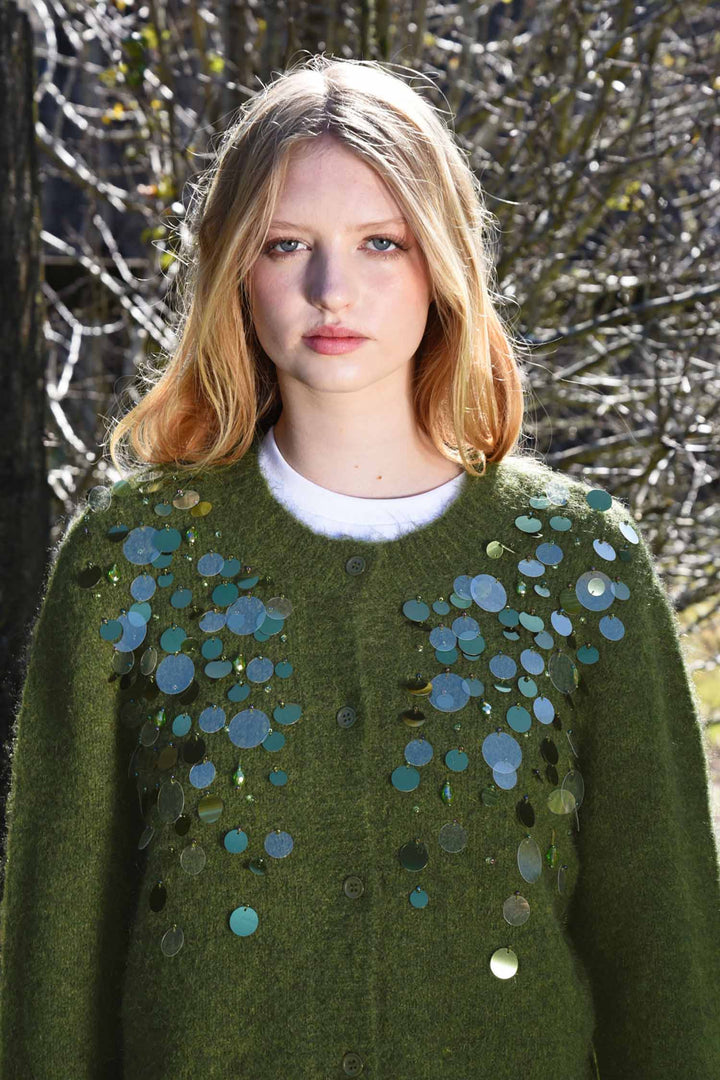 Cardi-Bling Cardigan in Green