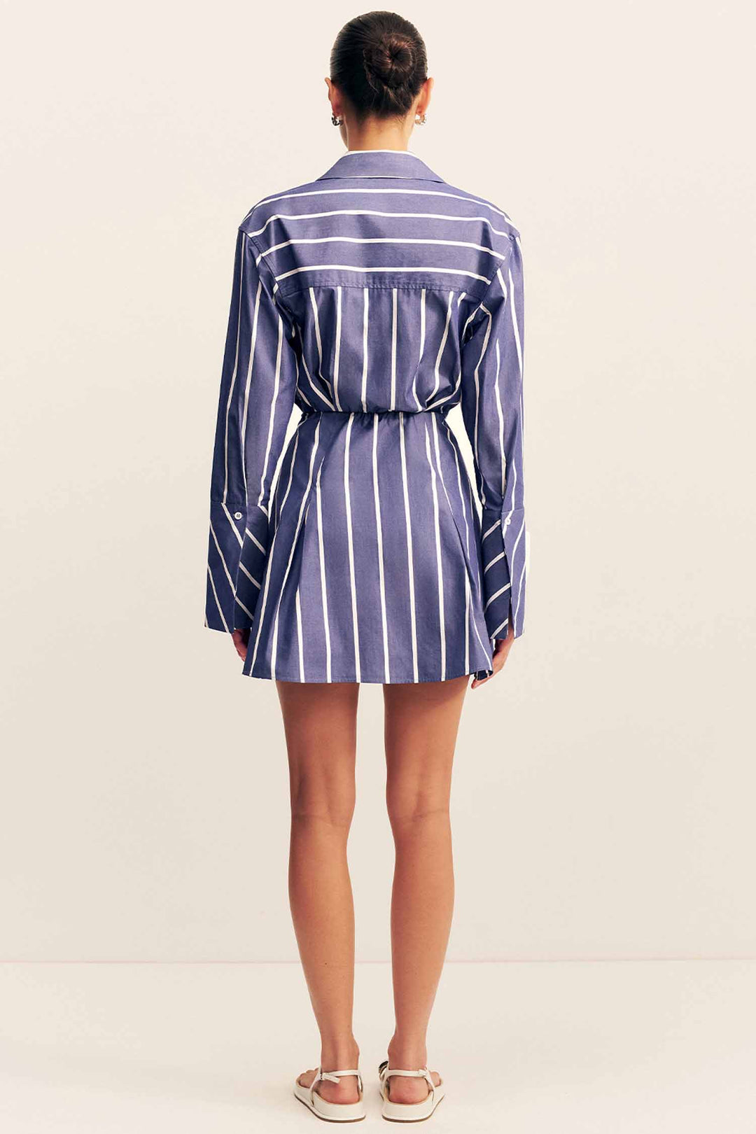 Cambridge Shirt Mini Dress in Chambray Blanc