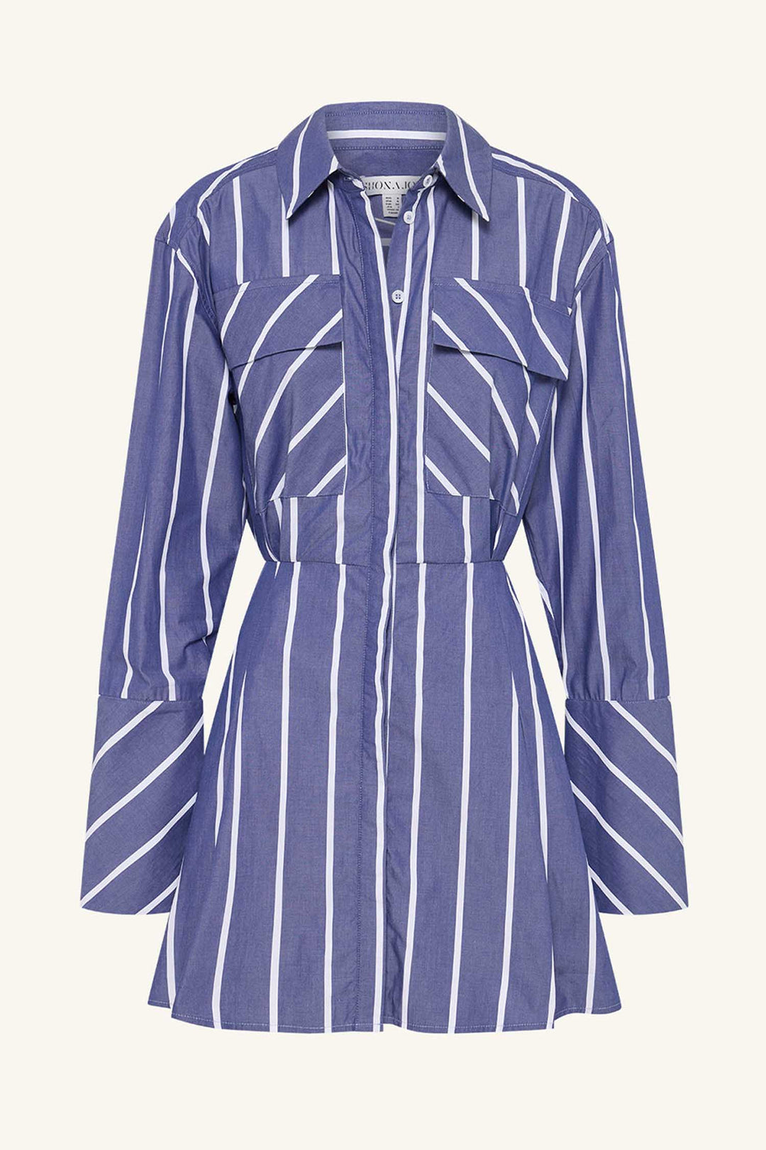 Cambridge Shirt Mini Dress in Chambray Blanc