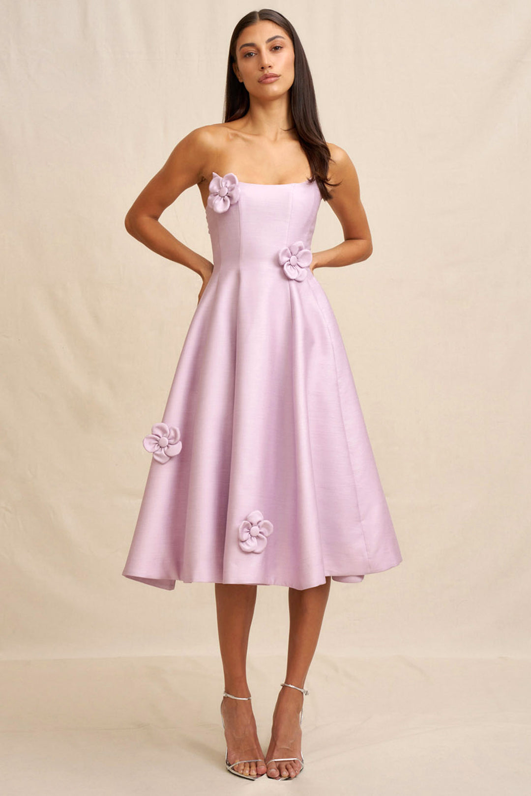 Camellia Strapless Dress in Pink