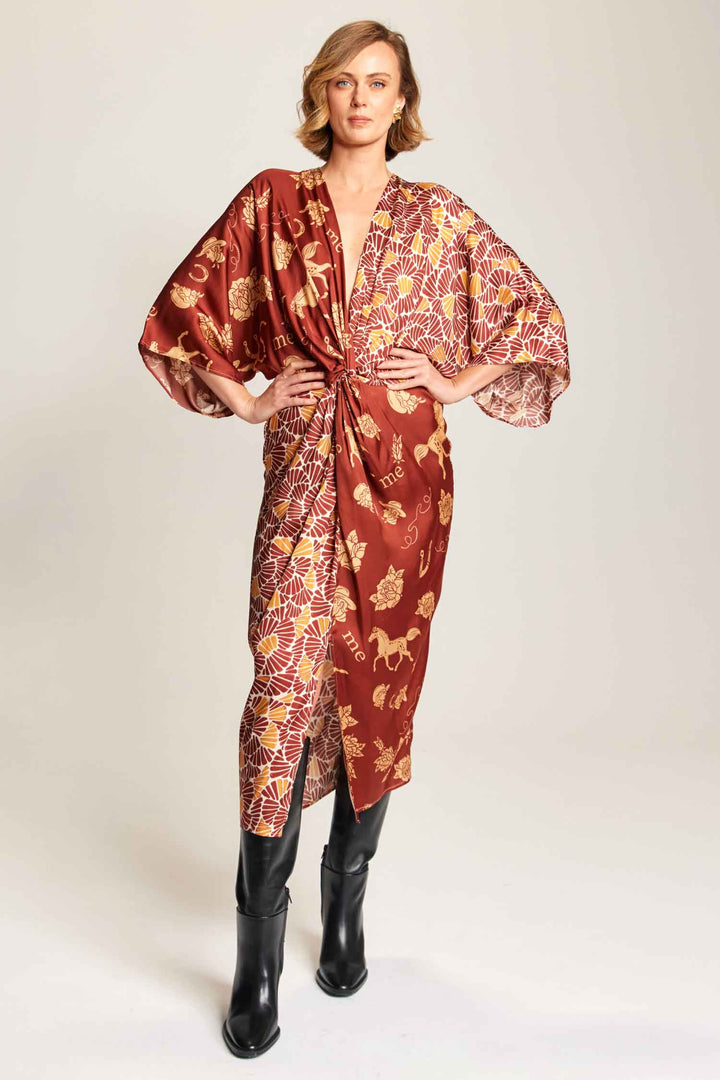 Camila Twisted Waist Dress in Rodeo