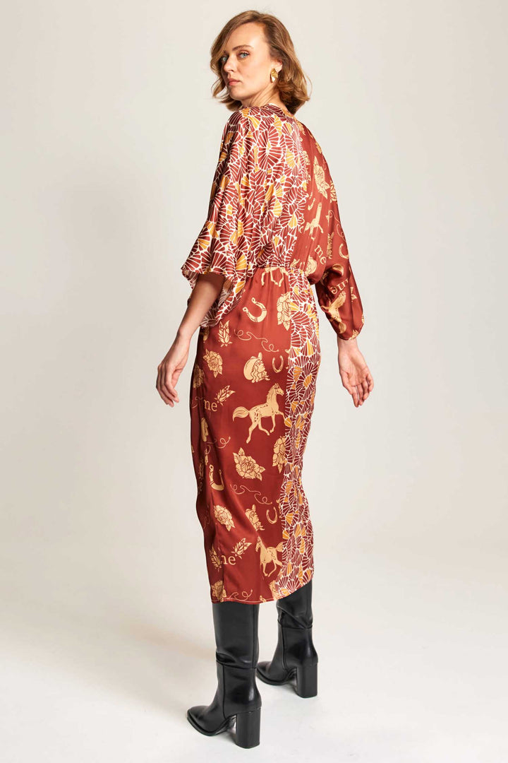Camila Twisted Waist Dress in Rodeo