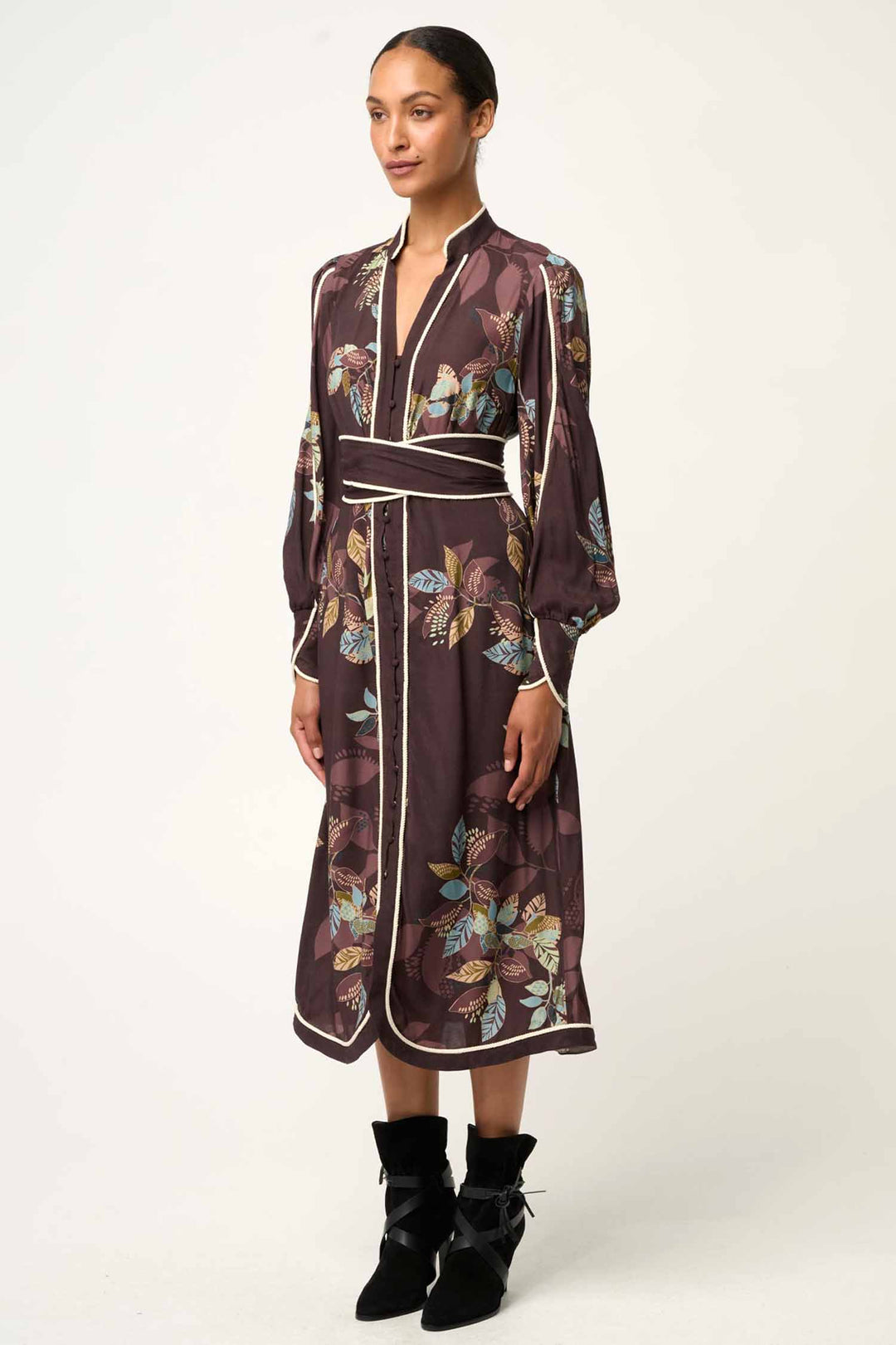 Camille Faile Curved Hem Rope Detail Dress