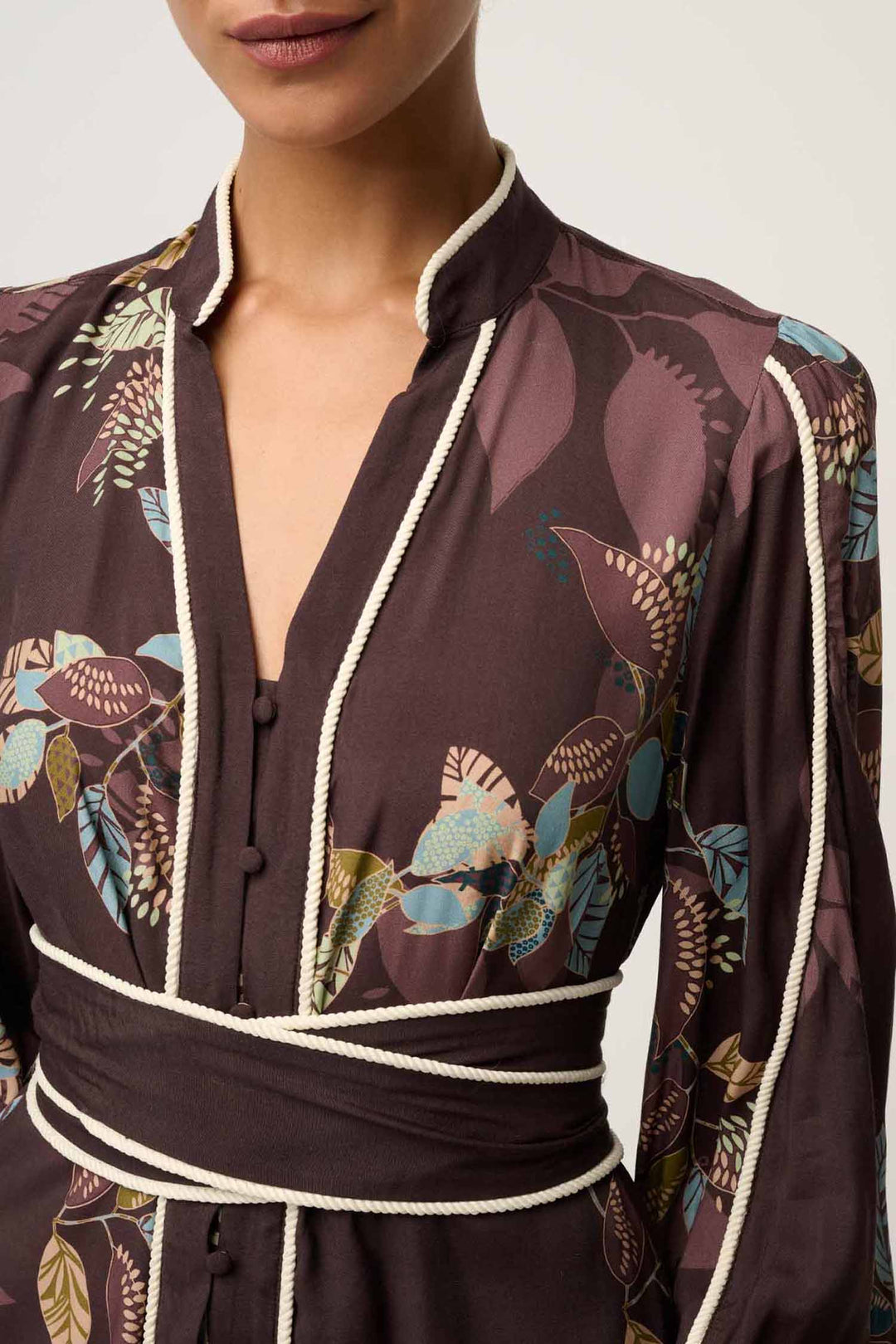 Camille Faile Curved Hem Rope Detail Dress