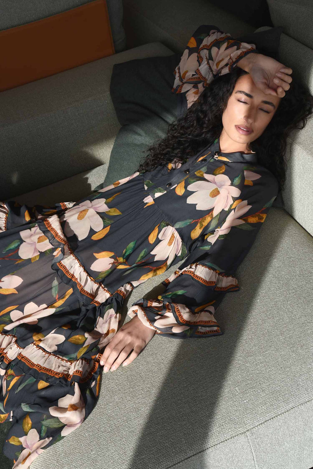 Candy Lane Dress in Charcoal Floral