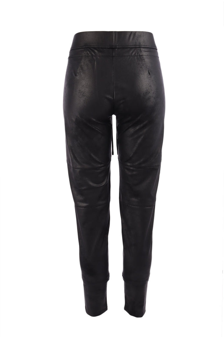 Candy Leather Effect Jogger in Black