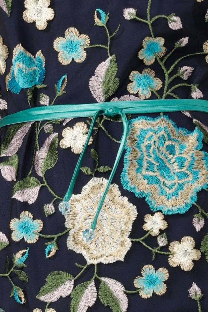 Cardelina Dress in Navy Aqua Lilac