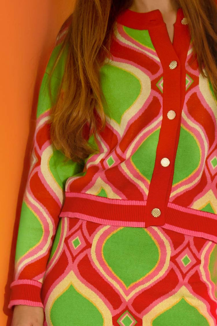 Cardy Candy Cardigan in Pink Lime | FINAL SALE