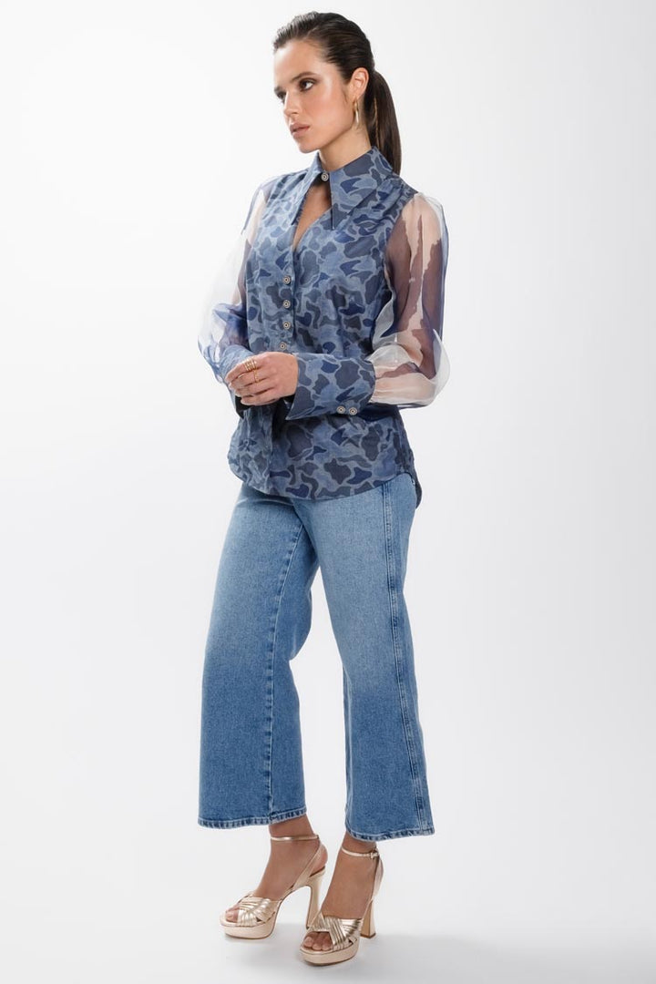Cargo Shirt in Camo Blue | FINAL SALE