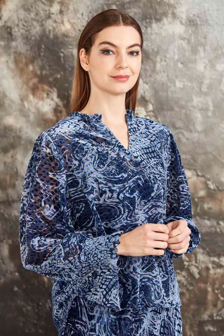 Carla Blouse in Denim