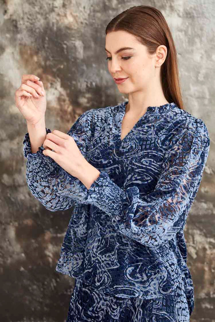 Carla Blouse in Denim