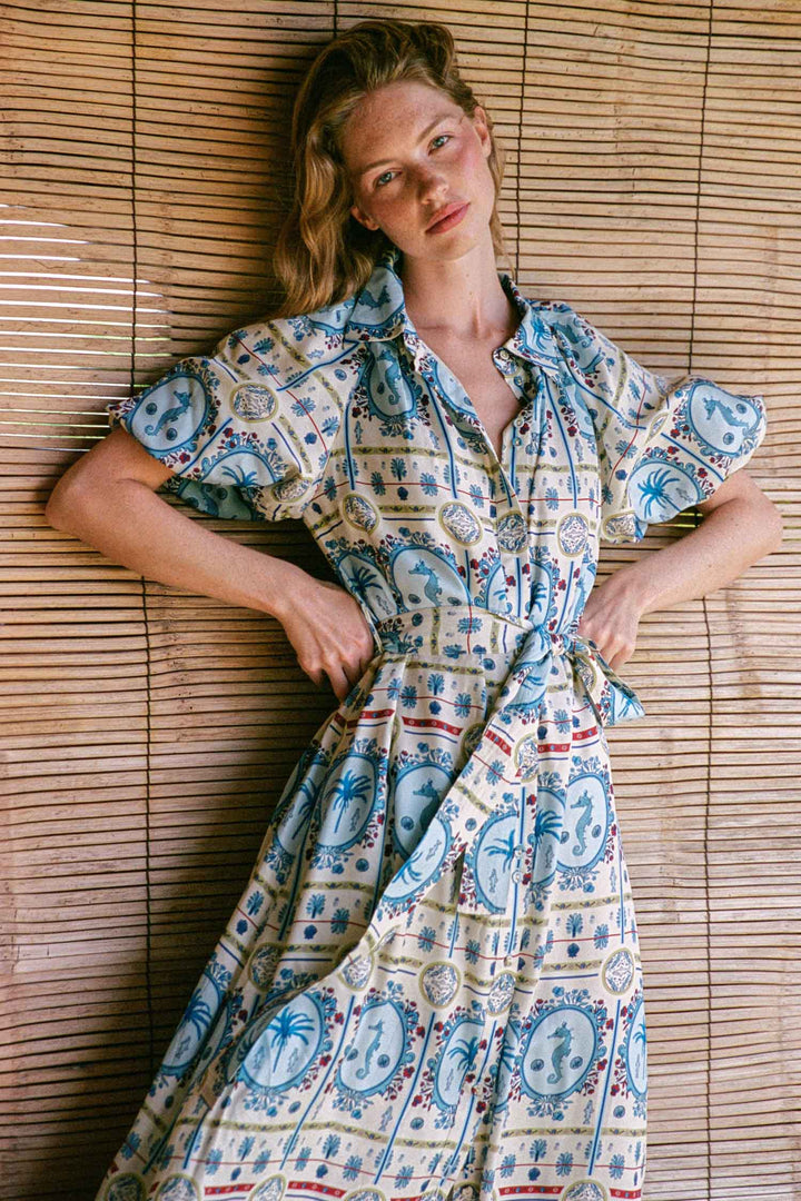 Carla Dress in Lagoona Tile