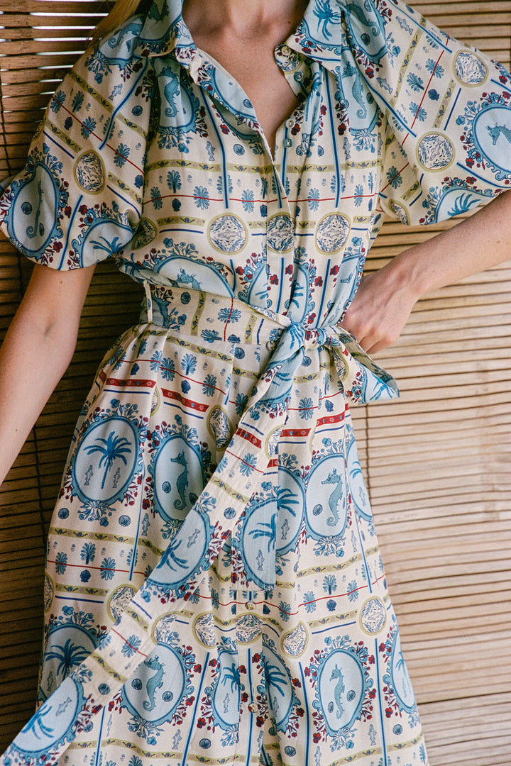 Carla Dress in Lagoona Tile