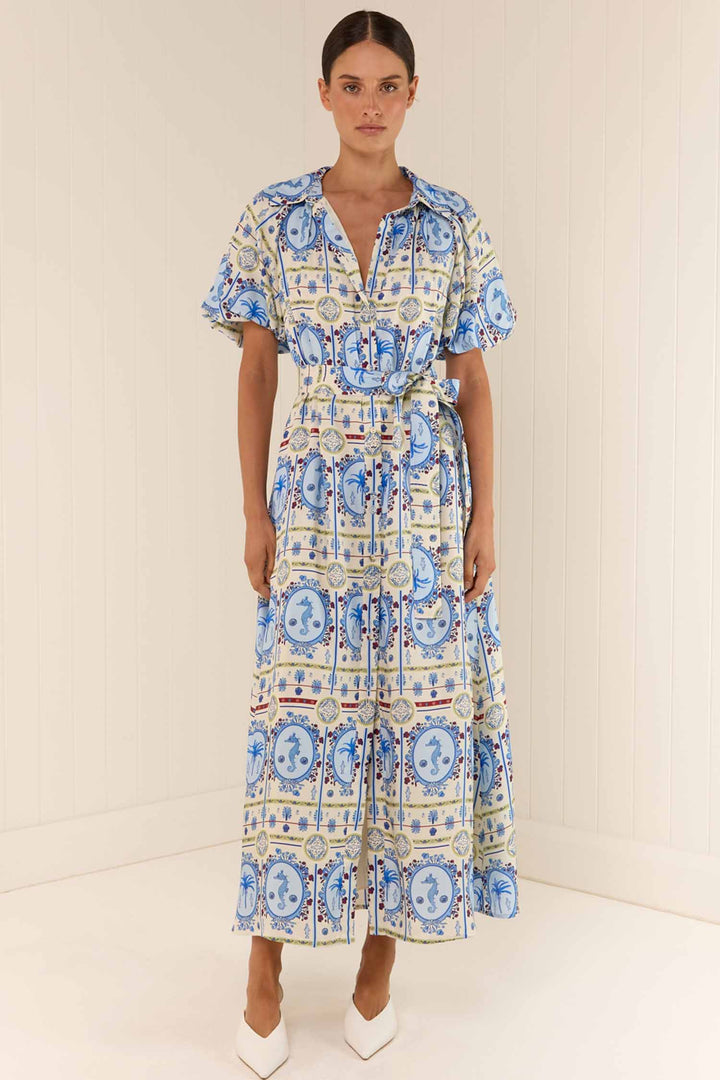Carla Dress in Lagoona Tile