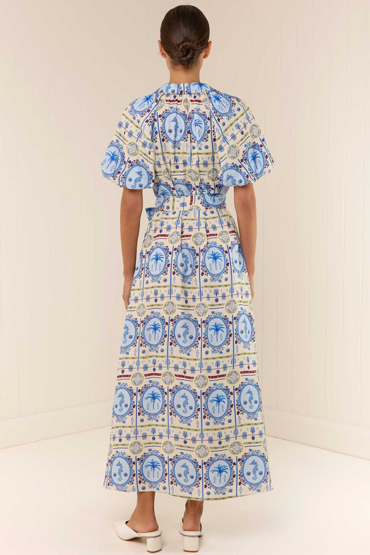 Carla Dress in Lagoona Tile