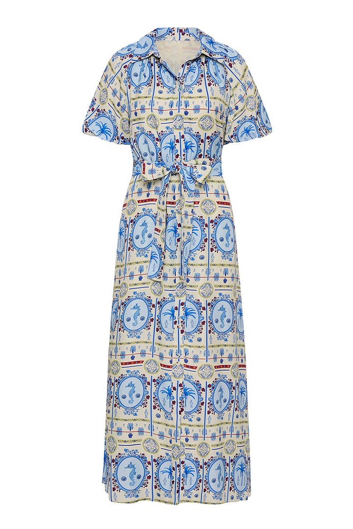 Carla Dress in Lagoona Tile