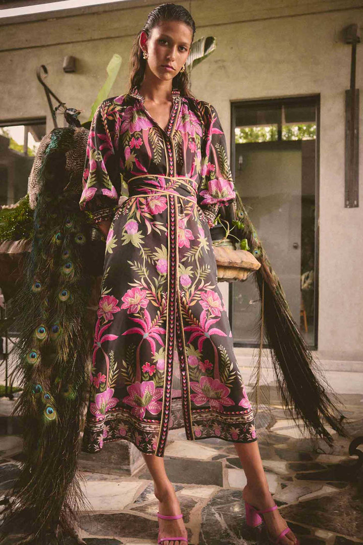Carmen Printed Maxi Dress in Anthos Lotos
