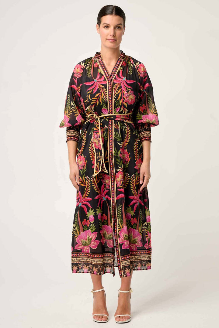 Carmen Printed Maxi Dress in Anthos Lotos