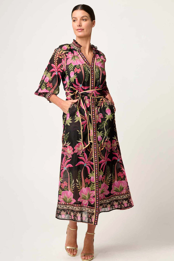 Carmen Printed Maxi Dress in Anthos Lotos