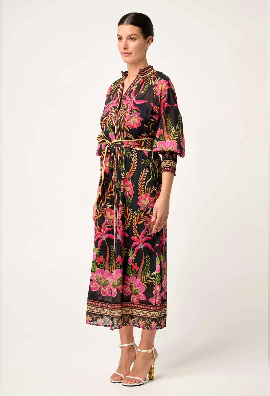 Carmen Printed Maxi Dress in Anthos Lotos