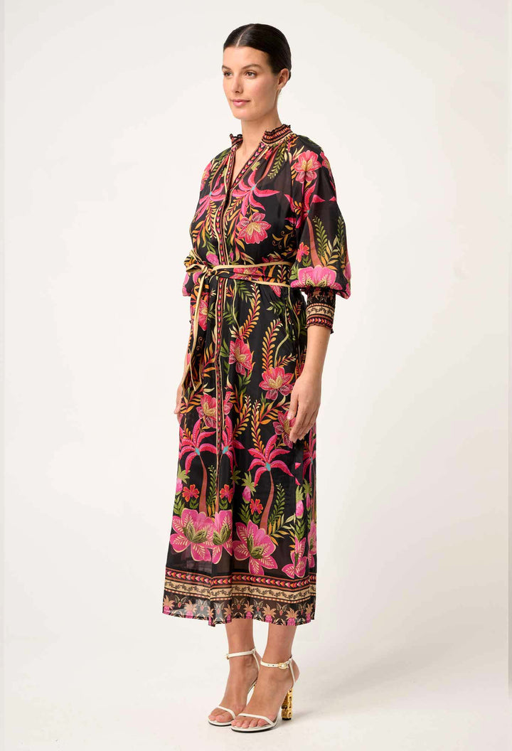 Carmen Printed Maxi Dress in Anthos Lotos