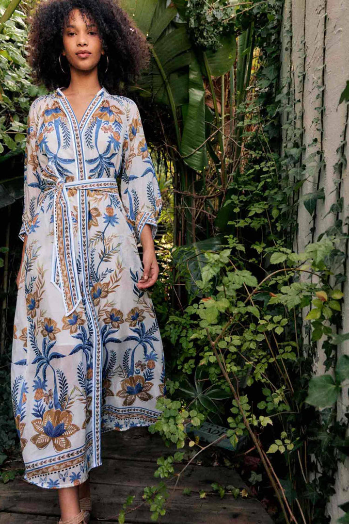 Carmen Placement Maxi Dress in Golden Medina