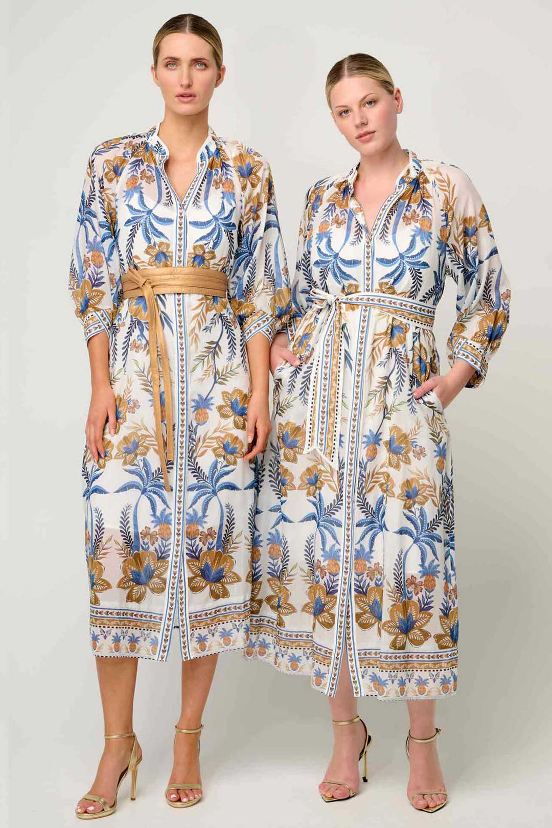 Carmen Placement Maxi Dress in Golden Medina