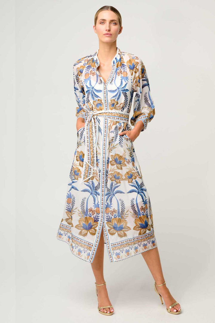 Carmen Placement Maxi Dress in Golden Medina